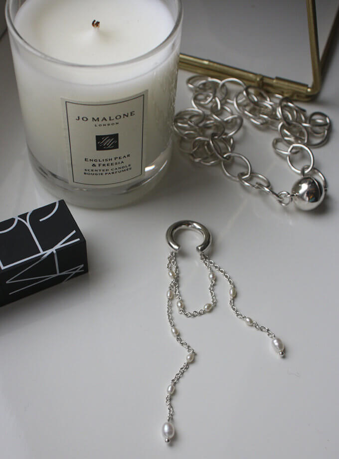 Каф з ланцюжками та перлинами SOLAR SILVER (SLSR_SSC_002)