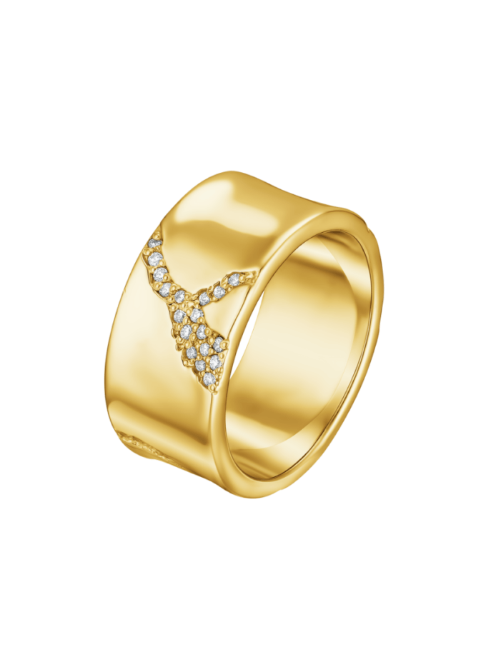Каблучка Crack з камінням RIMMART JEWELRY (RAJ_RRApl-7940)