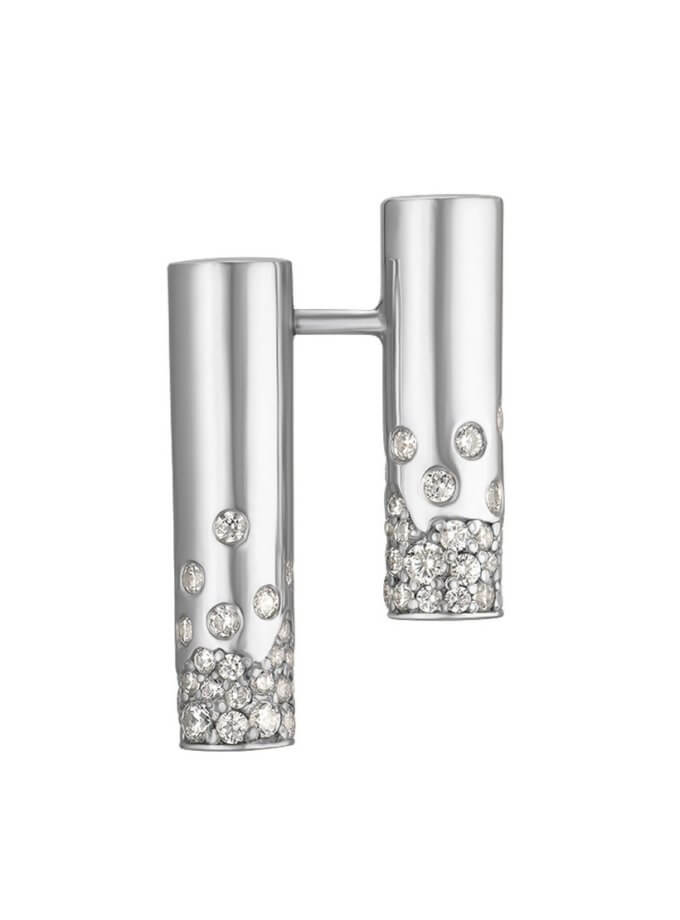 Сережки Balance білі з камінням RIMMART JEWELRY (RAJ_ERA-050)