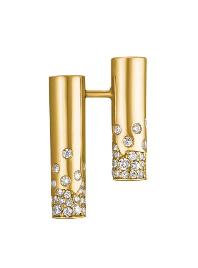 Сережки Balance жовті з камінням RIMMART JEWELRY (RAJ_ERApl-050)