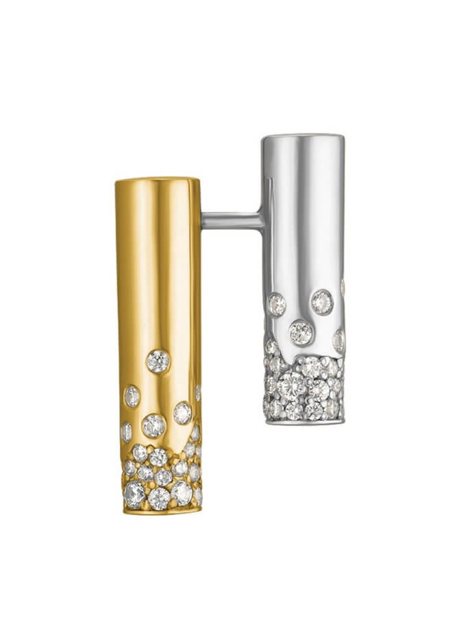 Сережки Balance біло-жовті з камінням RIMMART JEWELRY (RAJ_ERApls-050)