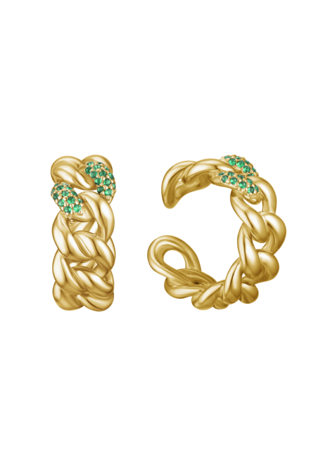 Каф Classic green RIMMART JEWELRY (RAJ_ERApl-016g)
