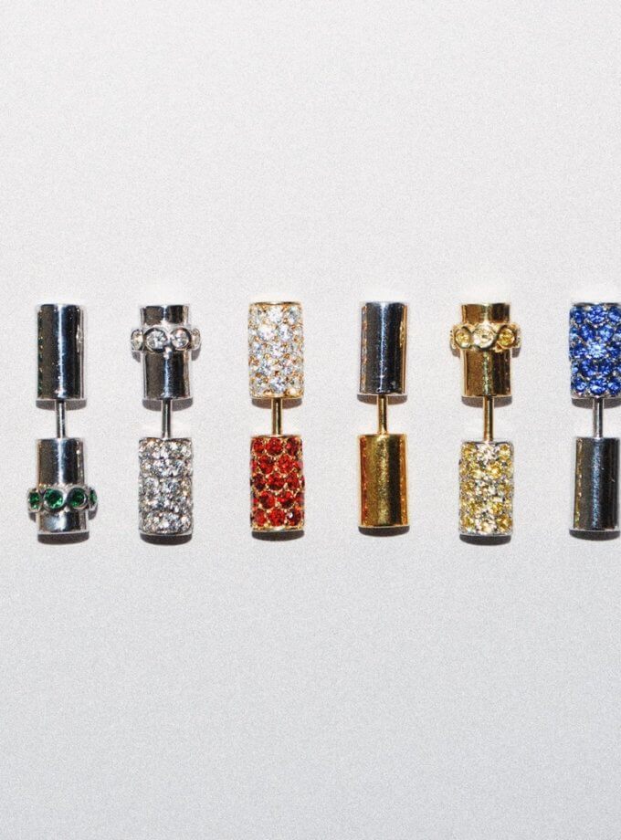 Половина моно-сережки Balance dark gray RIMMART JEWELRY (RAJ_ERAbl-045)