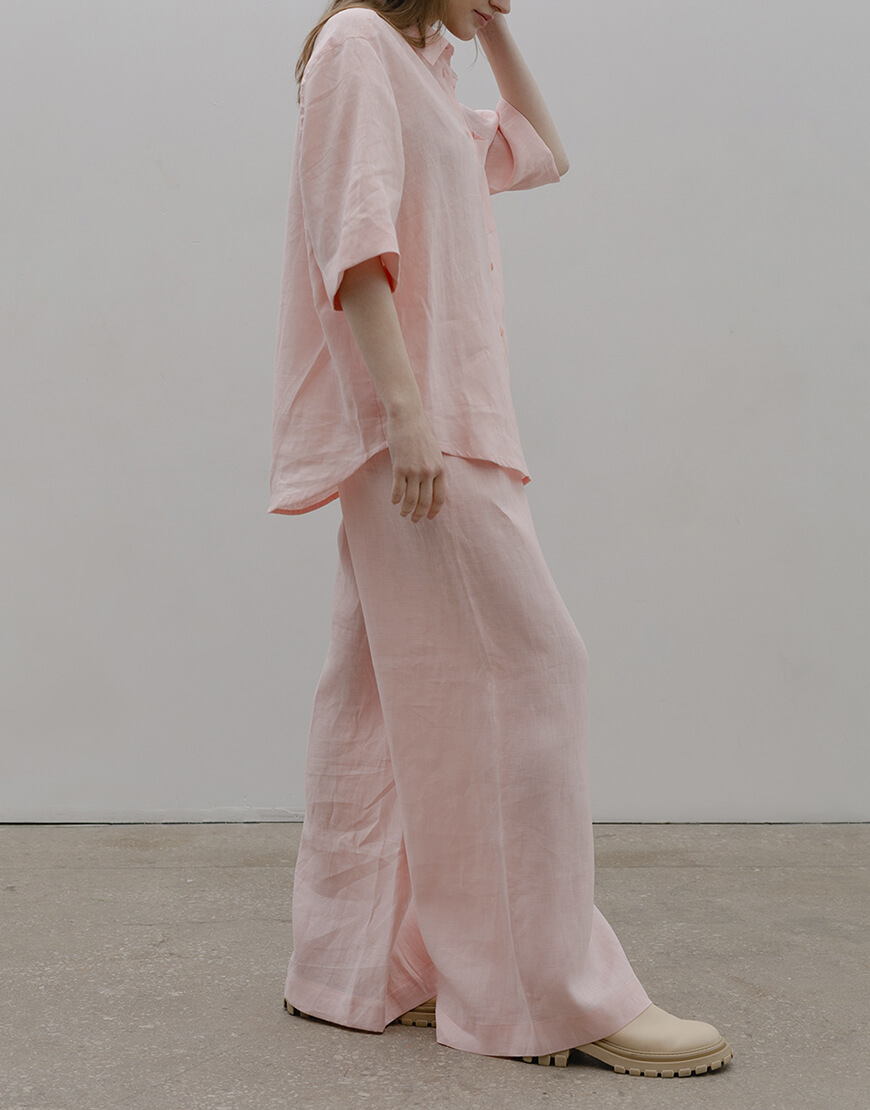 55 Штани лляні рожеві широкі BALCONY GARMENT (BLCN_1104) - фото 2