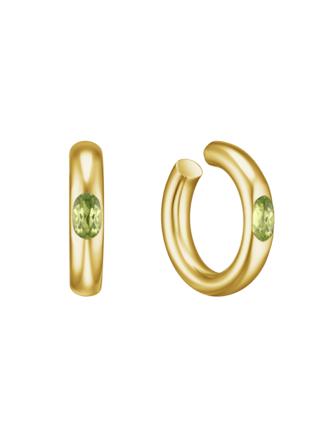 Каф Puffy green RIMMART JEWELRY (RAJ_ERApl-008g)