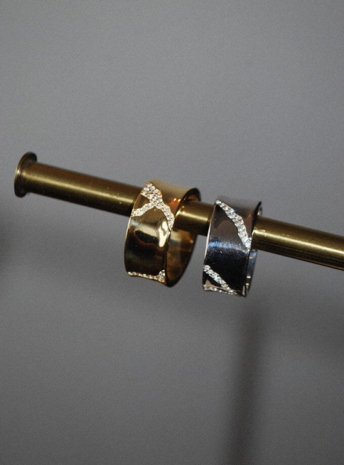 Каблучка Crack з камінням RIMMART JEWELRY (RAJ_RRApl-7940)