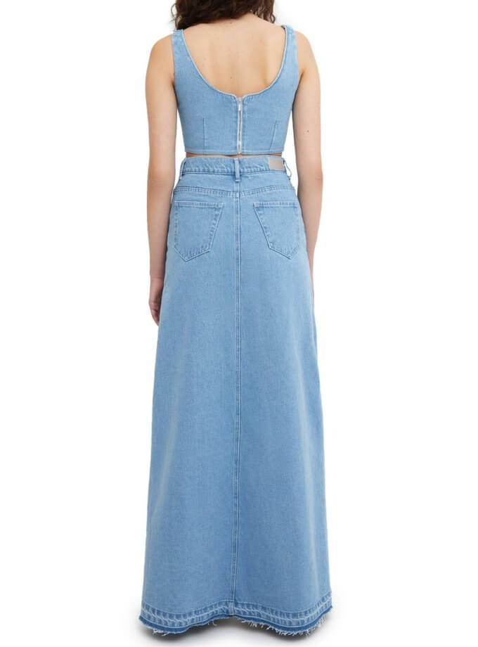 Блакитна спідниця максі з блискавкою MATCH DENIM (MTCH_SP23-SKIRT-LIGHT-BLUE)