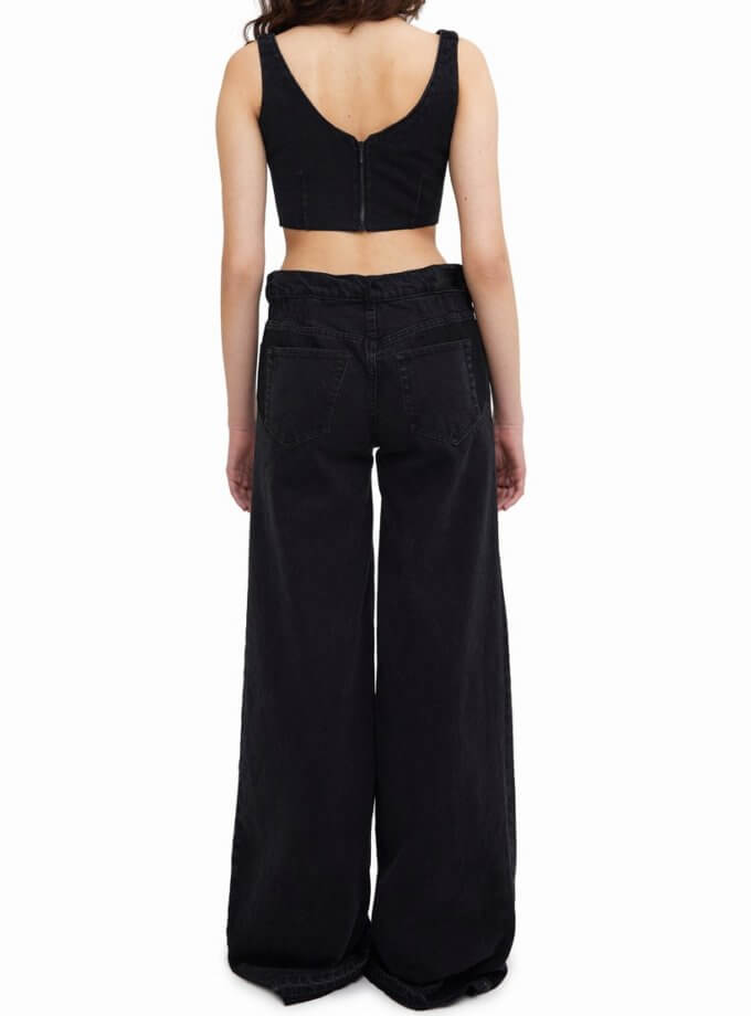 Чорні широкі джинси на резинці MATCH DENIM (MTCH_SP23-JNSWRW-BLACK)