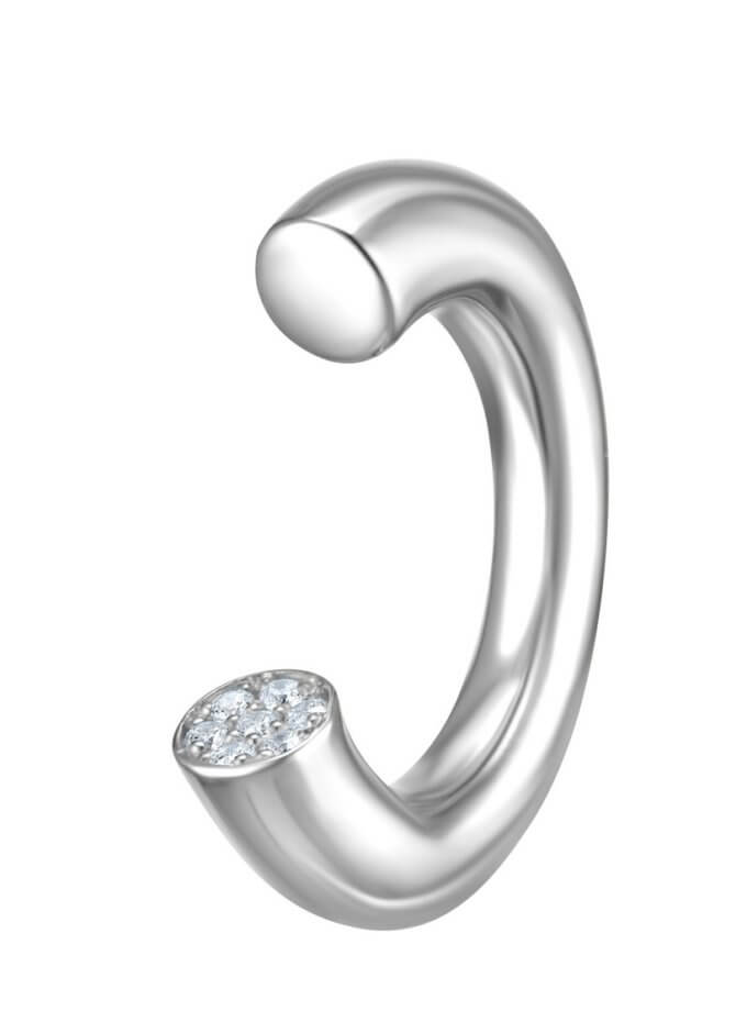 Каблучка біла з камінням RIMMART JEWELRY (RAJ_RRA-051)