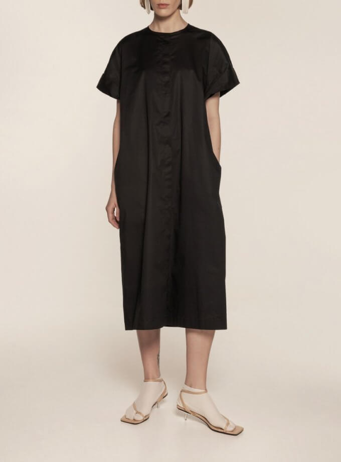 Чорна довга сорочка SELERA (SLR_SS23_6)