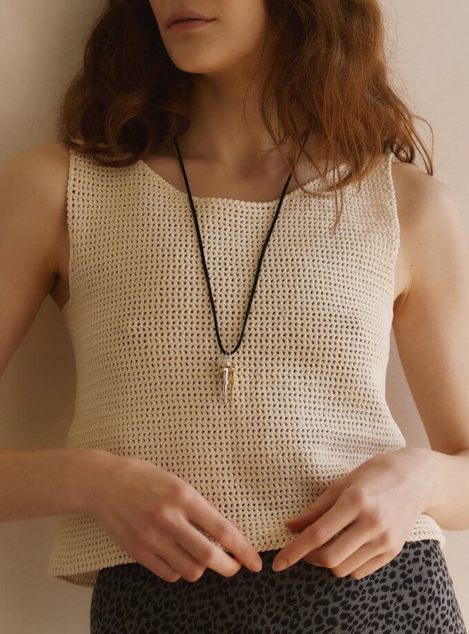 В'язаний гачком топ молочний WKMF (WKMF_160_1)
