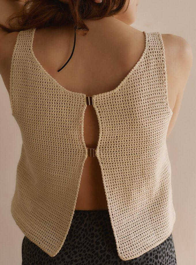 В'язаний гачком топ молочний WKMF (WKMF_160_1)