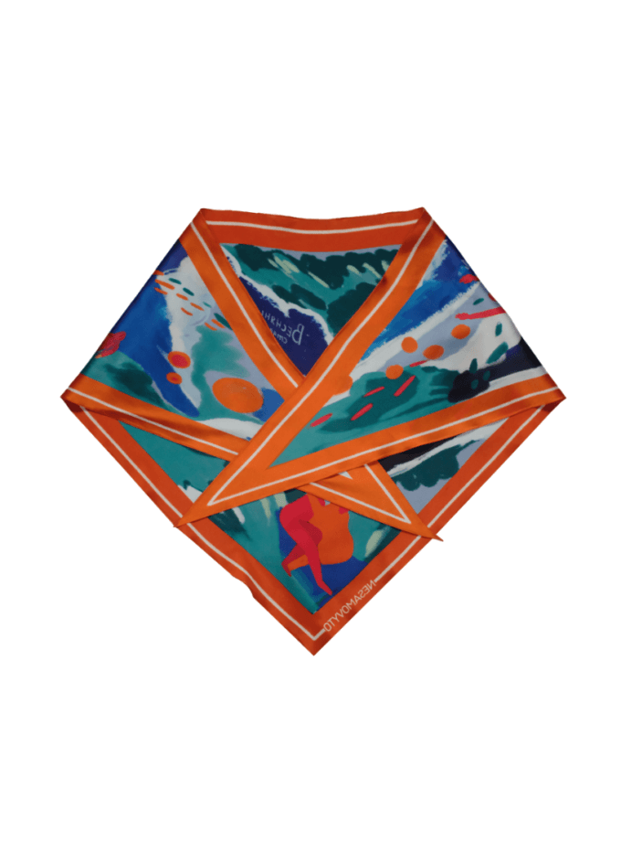 Шовкова хустка Де ти тепер з двостороннім друком NESAMOVYTO (NST_D2W)