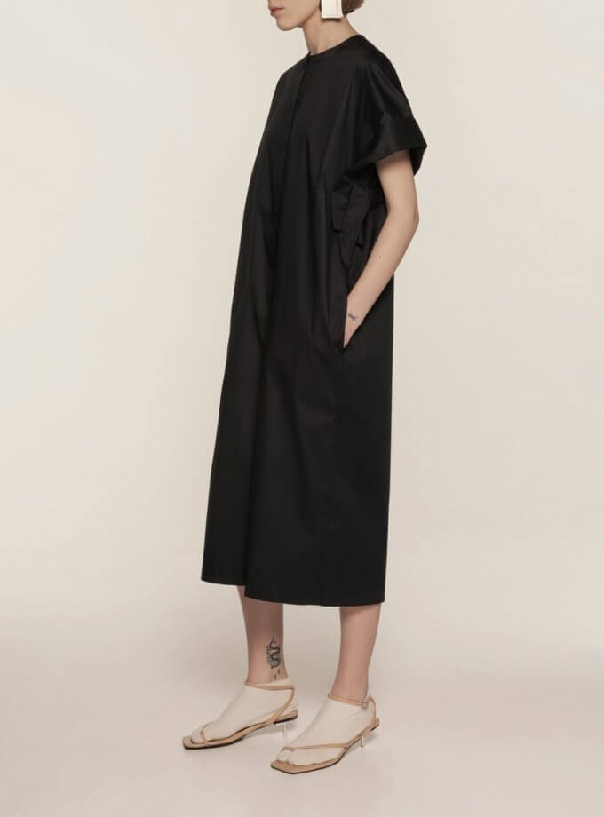 Чорна довга сорочка SELERA (SLR_SS23_6)