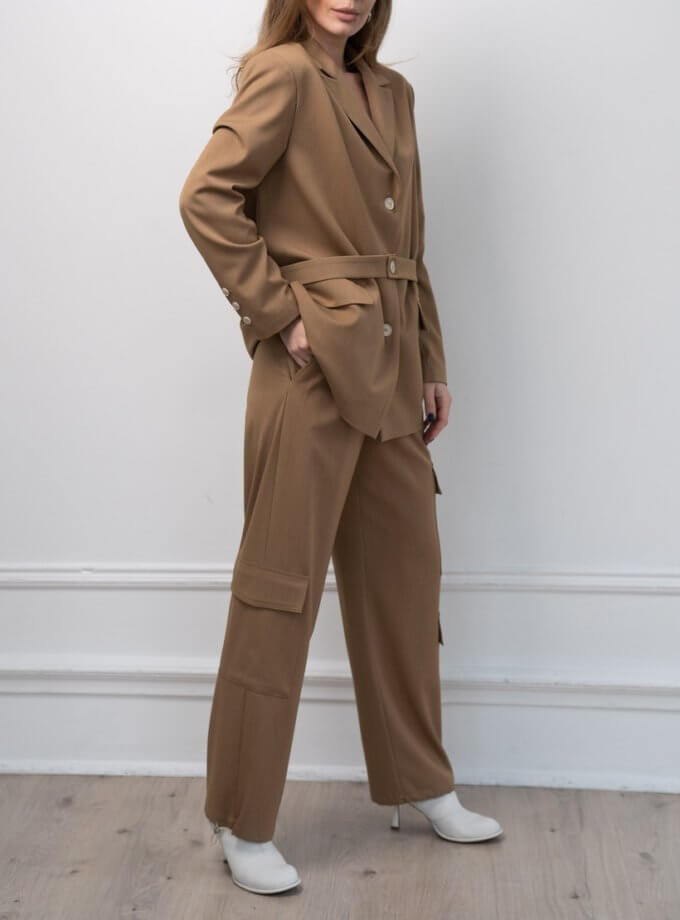 Штани карго з костюмної тканини XM BY MALINOVSKAYA (XM_небо_3)