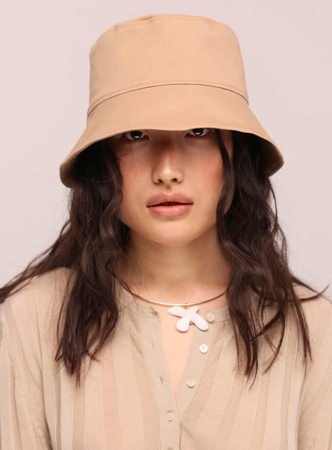 Класична панама з бавовни Beige FURT (FR_CTTNBCKT01-CRML)