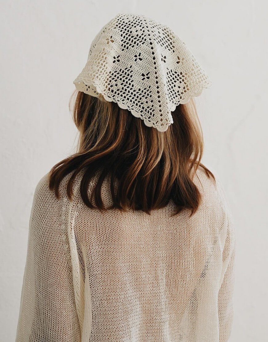 Processed with VSCO with a6 preset Хустка з льону та шовку молочного кольору NYNI (VSH_000-213) - фото 3