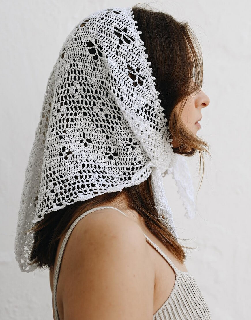 Processed with VSCO with a6 preset Хустка з бавовни білого кольору NYNI (VSH_000-212)