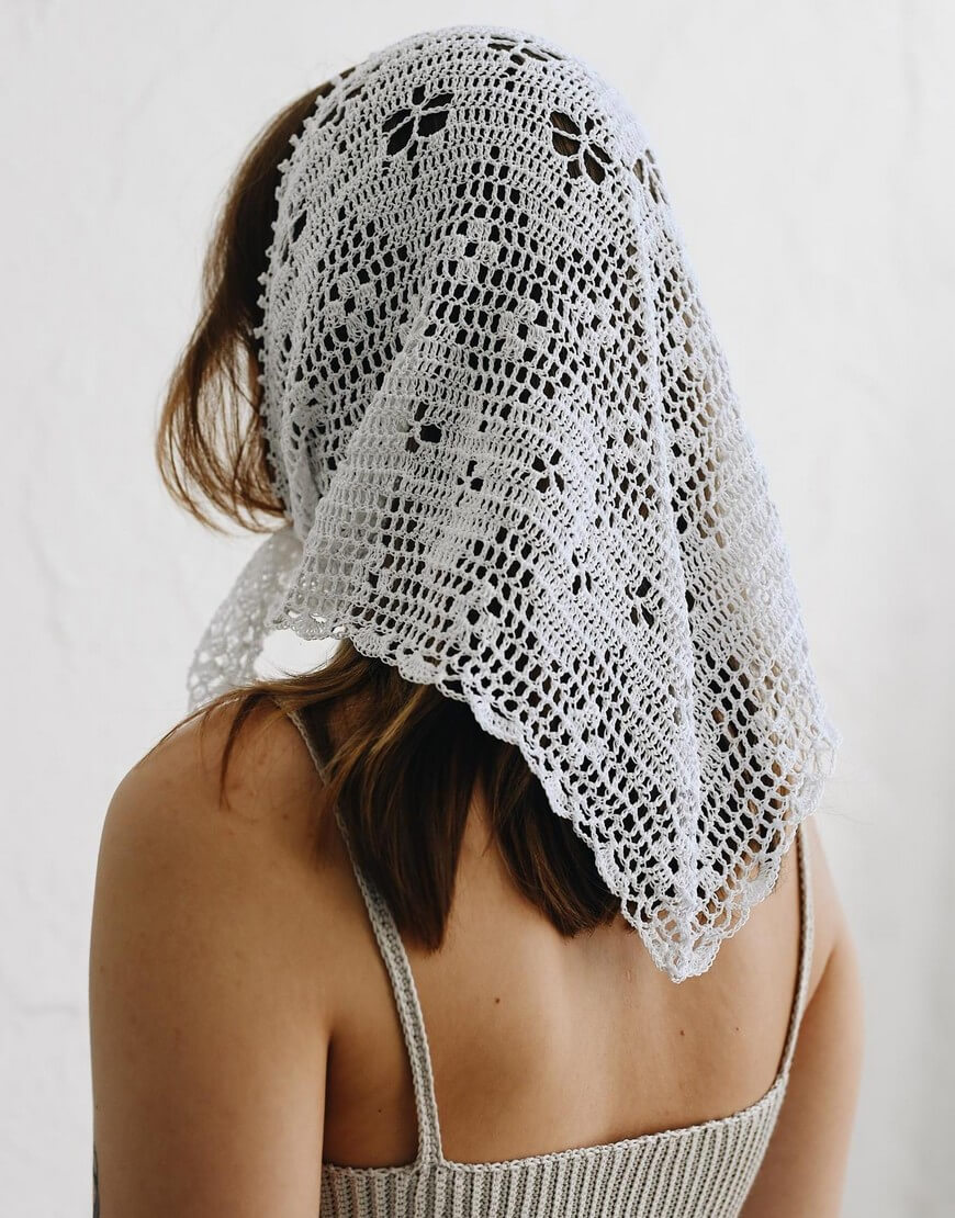 Processed with VSCO with a6 preset Хустка з бавовни білого кольору NYNI (VSH_000-212) - фото 2