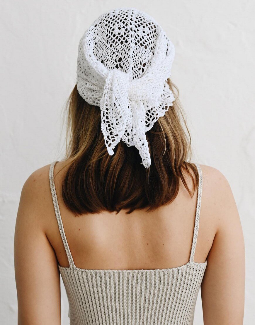 Processed with VSCO with a6 preset Хустка з бавовни білого кольору NYNI (VSH_000-212) - фото 3