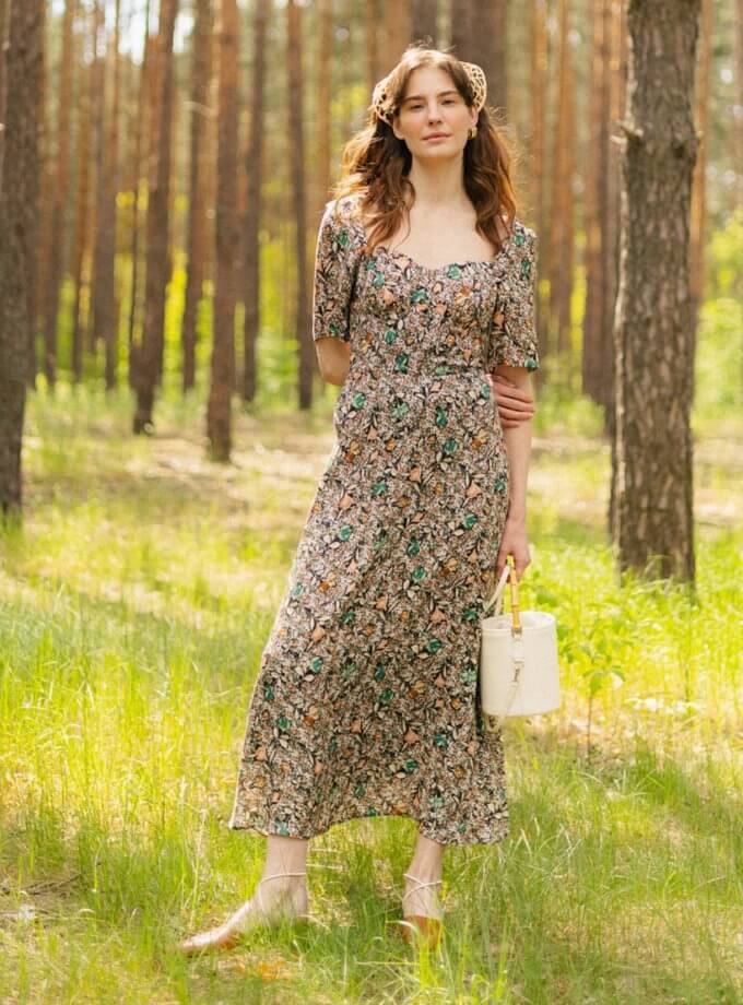 Квіткова сукня зелена WKMF (WKMF_135_5)