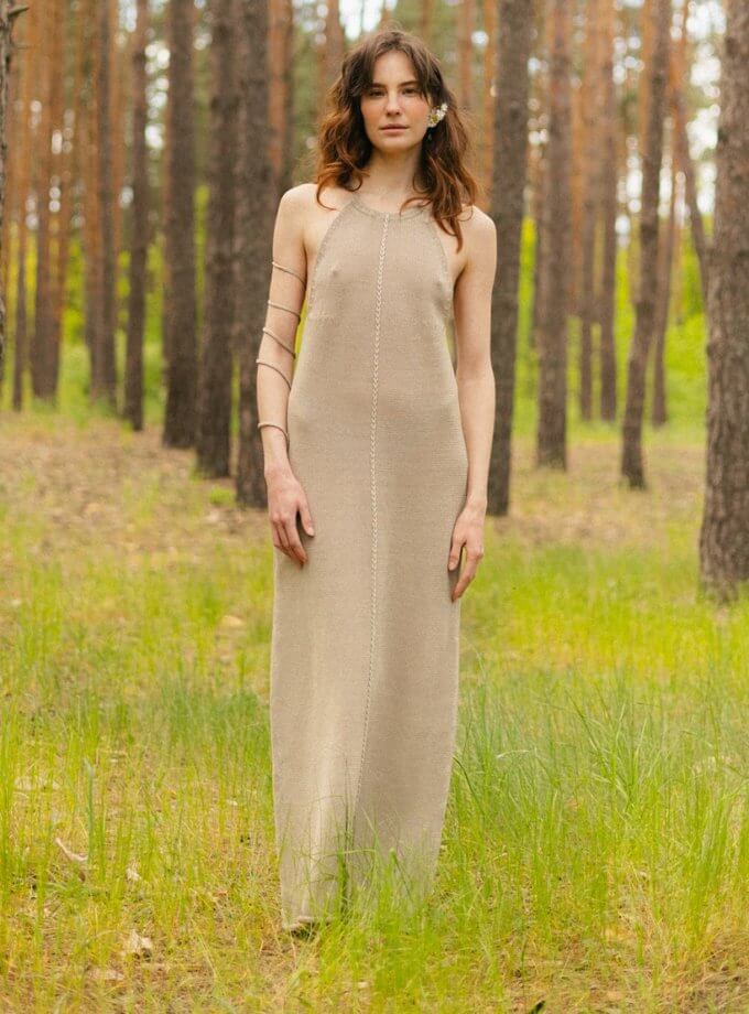 Лляна сукня оливкова WKMF (WKMF_151_2) - фото 7