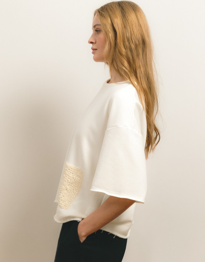 Vish10985 Футболка Simple оздоблена мереживом NYNI (VSH_000-709) - фото 2