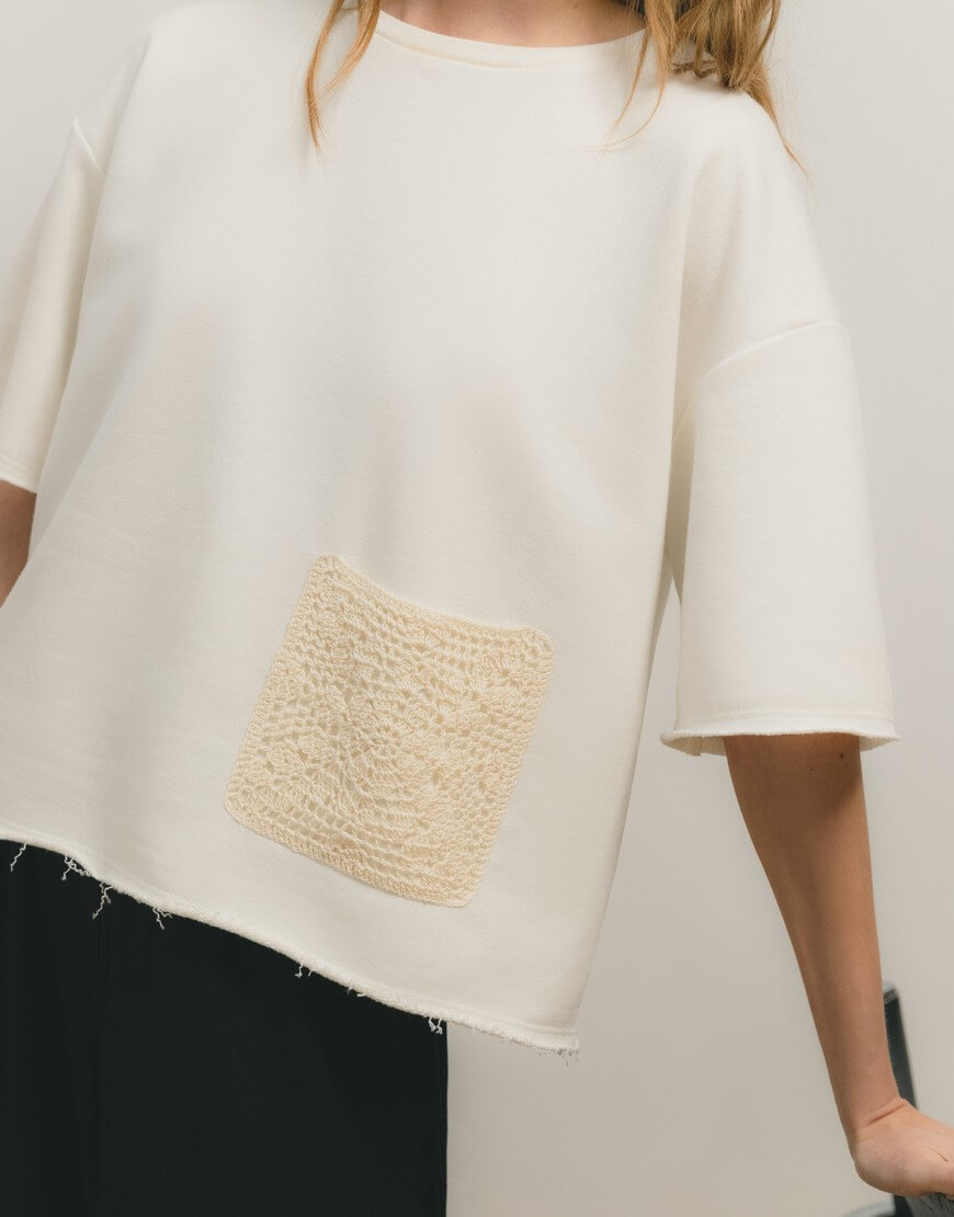 Vish10992 Футболка Simple оздоблена мереживом NYNI (VSH_000-709) - фото 3