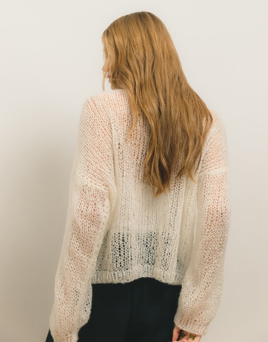 Vish11263 Светр Cloud з мохеру білого кольору NYNI (VSH_000-506) - фото 3