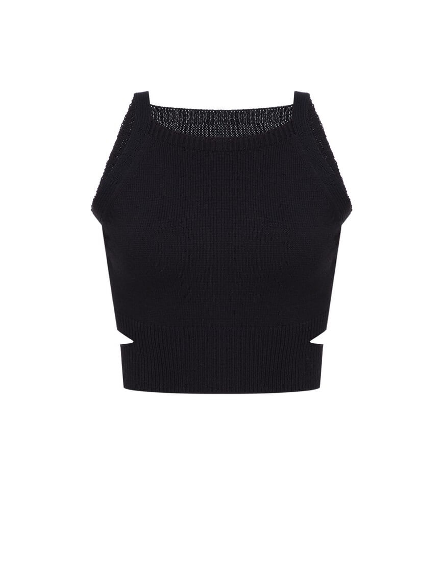 top_11 Бавовняний кроп-топ чорний WKMF (WKMF_157_2)