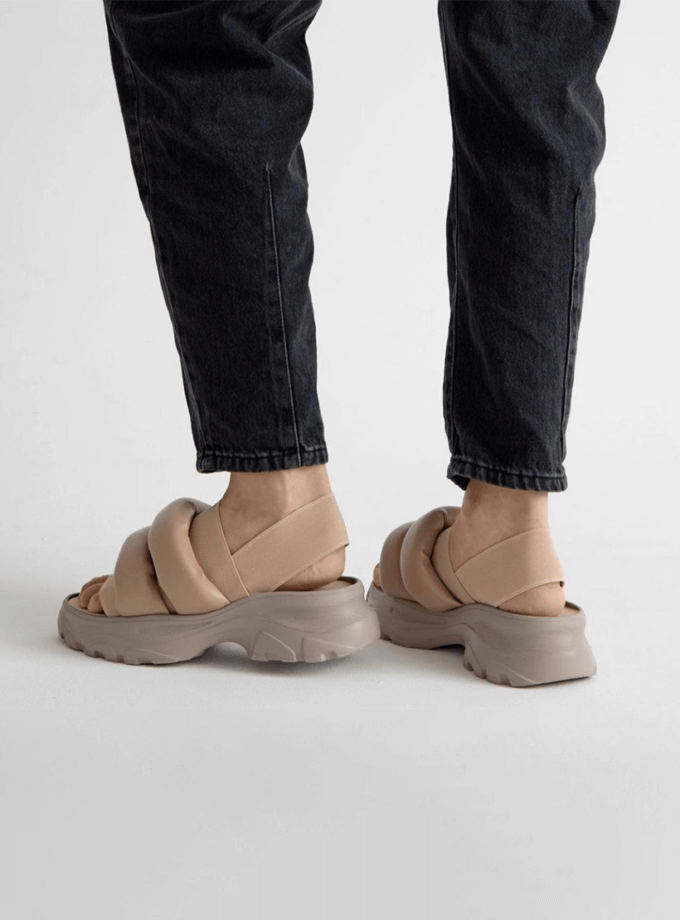 Бежеві сандалі з дутими ременями CELESTIAL (CLSTL_CSSPSBG)