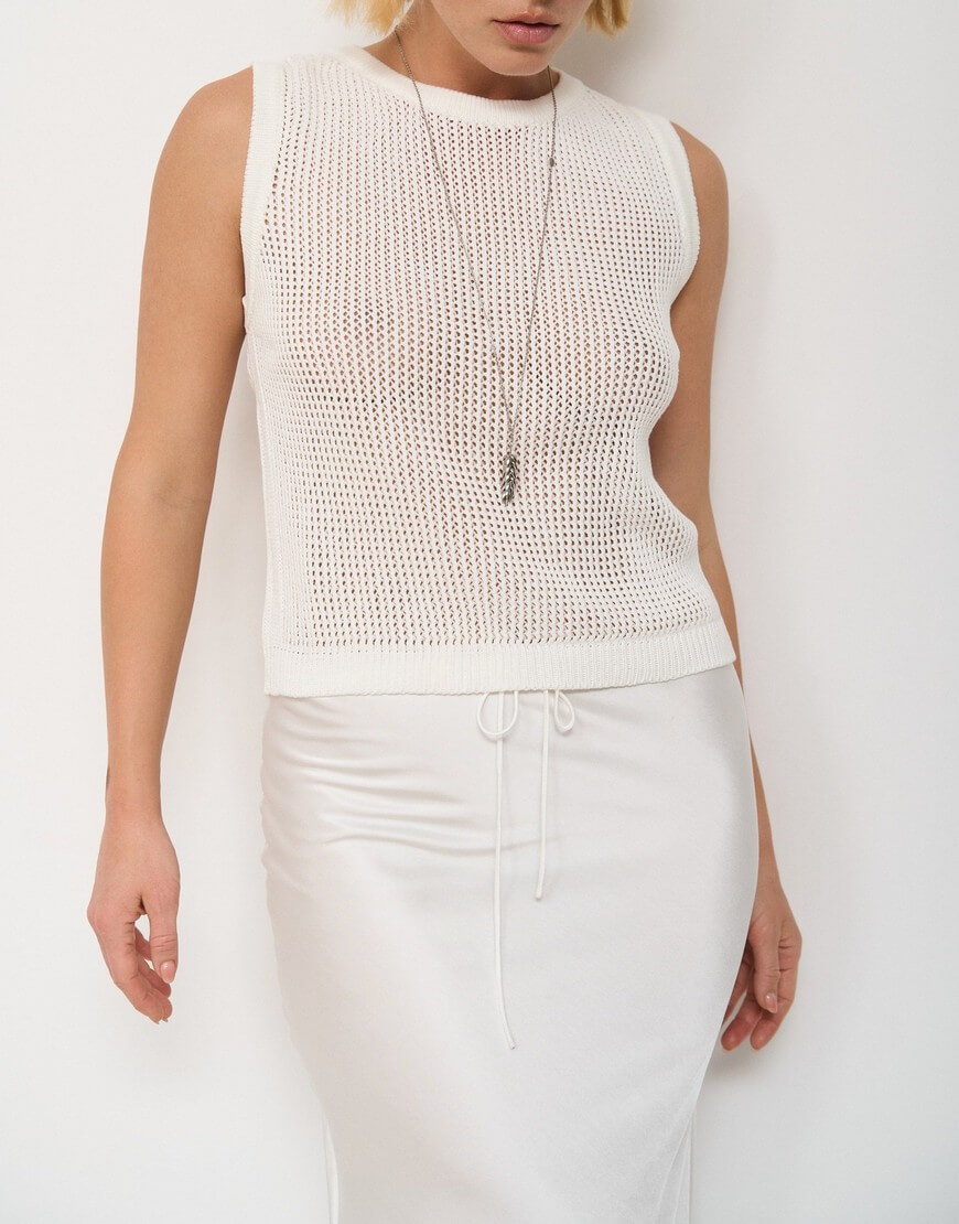 1AK07384 Топ з ажурного трикотажу FIORE BIANCO (FRBK_FB_18_10_mlk) - фото 2