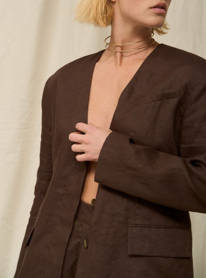 Піджак лляний FIORE BIANCO (FRBK_FB_28_05_brawn)