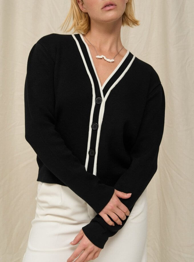 Контрастний кардиган FIORE BIANCO (FRBK_FB_18_01_bl)