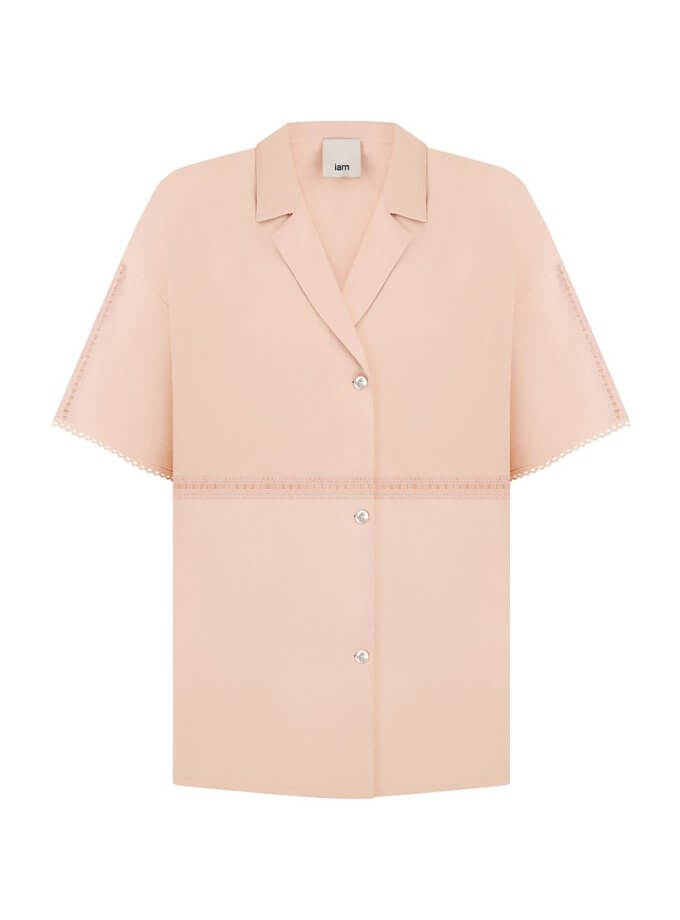 Лляна сорочка з мереживом IAM (IAM_PCH/PJ/SHRT)