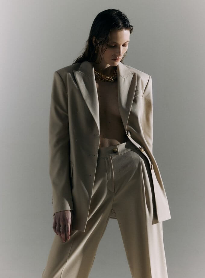 Жакет однобортний світлий беж SHAKO (SHKO_21039004)