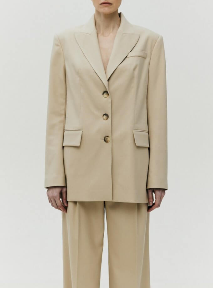 Жакет однобортний світлий беж SHAKO (SHKO_21039004)