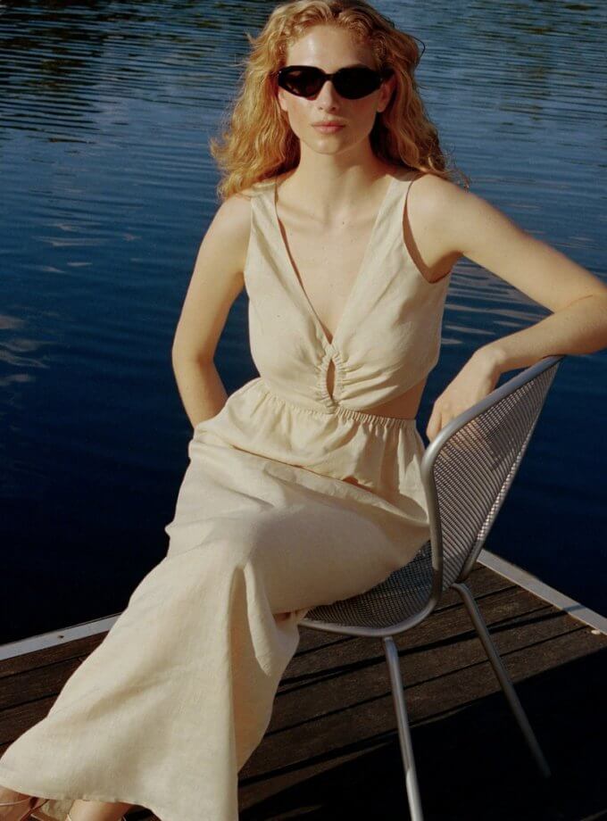 Сукня максі з льону IAM (IAM_LN/MX/DR)