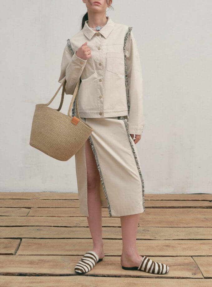 Бавовняна спідниця з розрізом ZHARKO (ZHRK_kzss230003cottb)