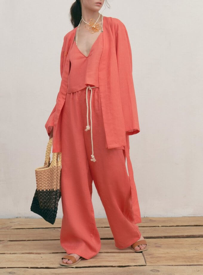 Лляні брюки на резинці ZHARKO (ZHRK_kzss230002linenk) - фото 11