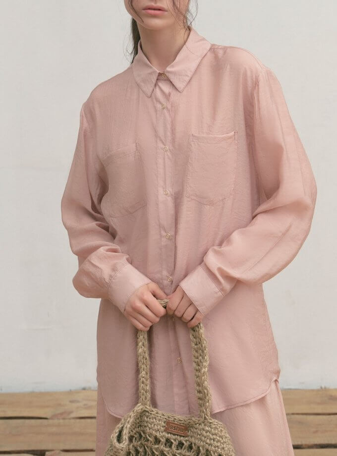 Сорочка з шовкового батисту ZHARKO (ZHRK_kzss230008shirtbeige) - фото 19