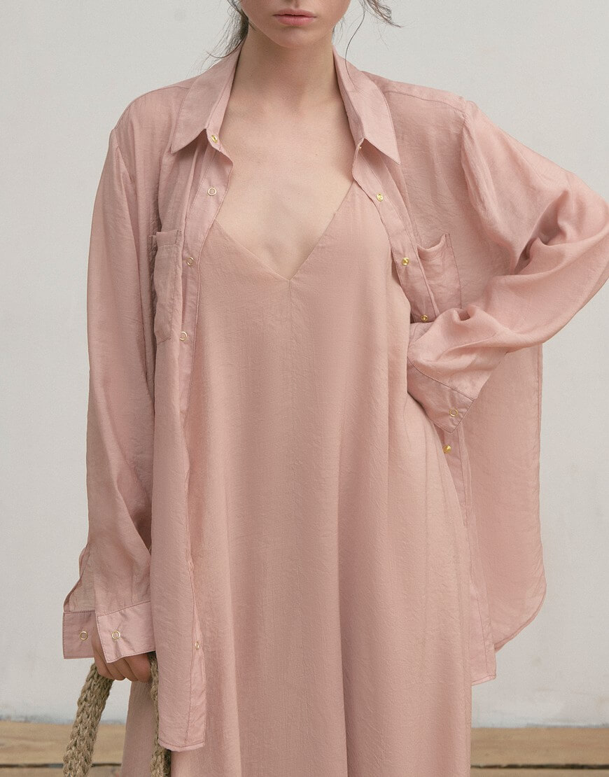 Сорочка бежева7 Сорочка з шовкового батисту ZHARKO (ZHRK_kzss230008shirtbeige) - фото 3