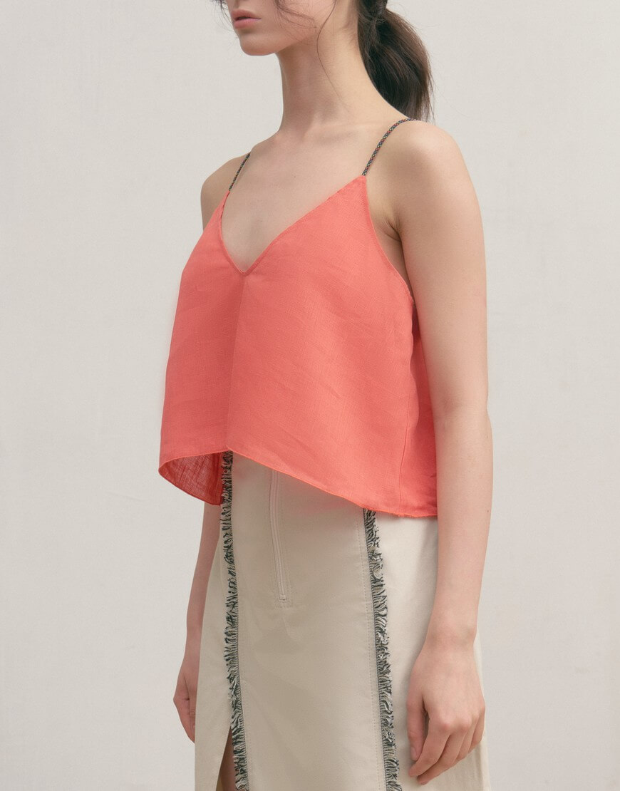 Топ льон корал3 Лляний топ на бретелях ZHARKO (ZHRK_kzss2300007toplinenk) - фото 3