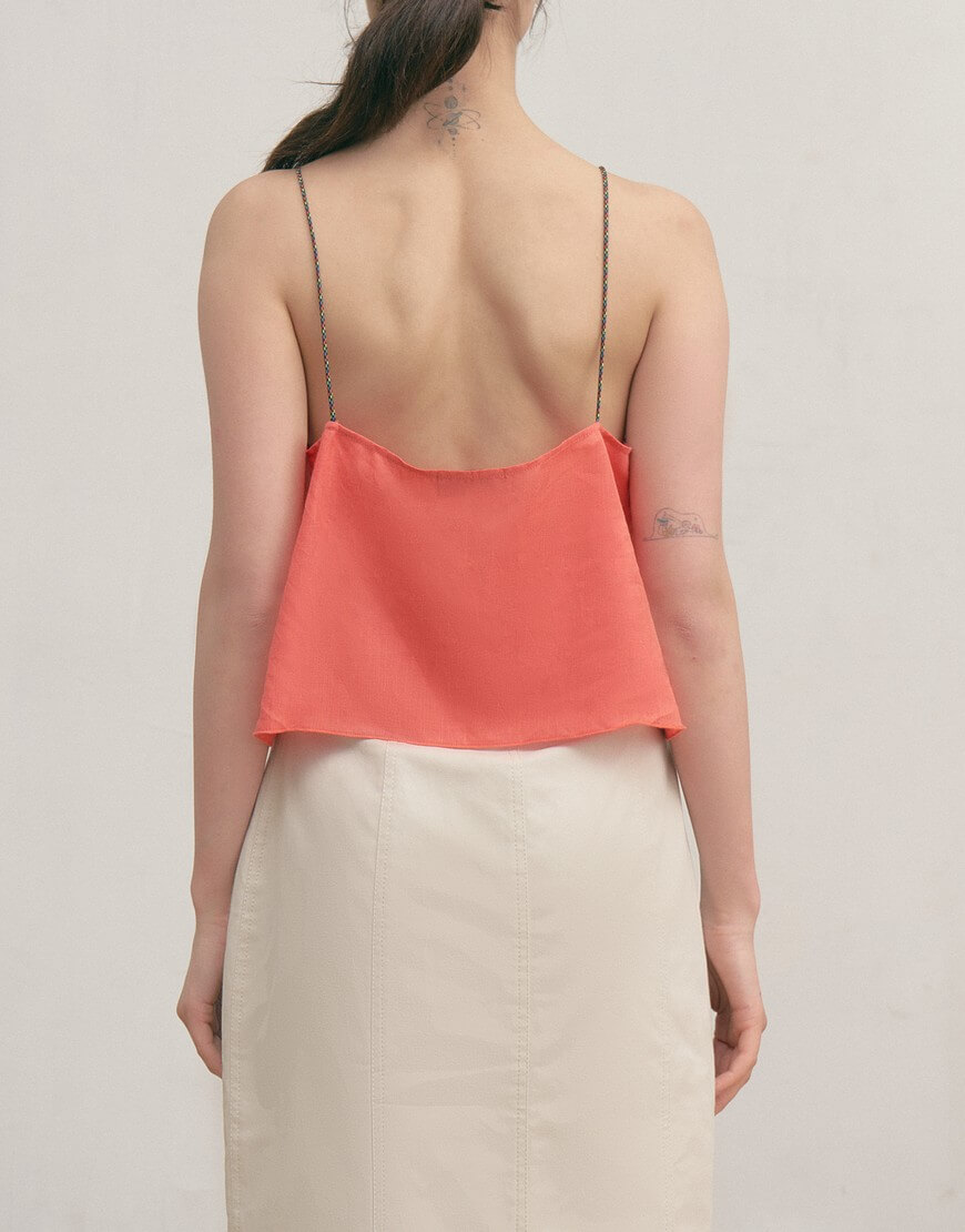 Топ льон корал4 Лляний топ на бретелях ZHARKO (ZHRK_kzss2300007toplinenk) - фото 5