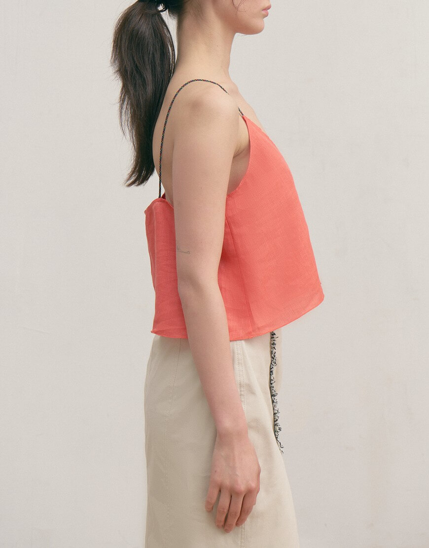 Топ льон корал5 Лляний топ на бретелях ZHARKO (ZHRK_kzss2300007toplinenk) - фото 4