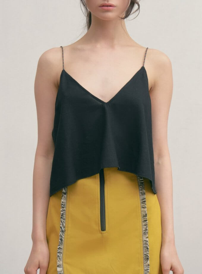 Лляний топ на бретелях ZHARKO (ZHRK_kzss2300007toplinenbl)