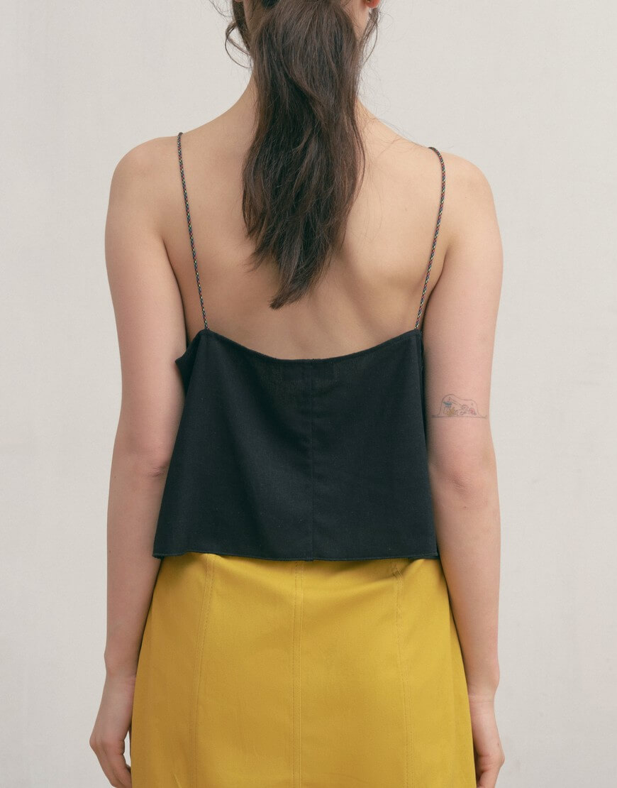 Топ льон чорн3 Лляний топ на бретелях ZHARKO (ZHRK_kzss2300007toplinenbl) - фото 4