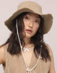 Лляна панама з широкими полями Beige FURT (FR_LNHT02-DRCK-SHLL-PRLS) - фото 5
