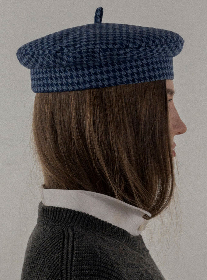 Берет в клітинку French navy FURT (FR_RTT04-KLT-X)