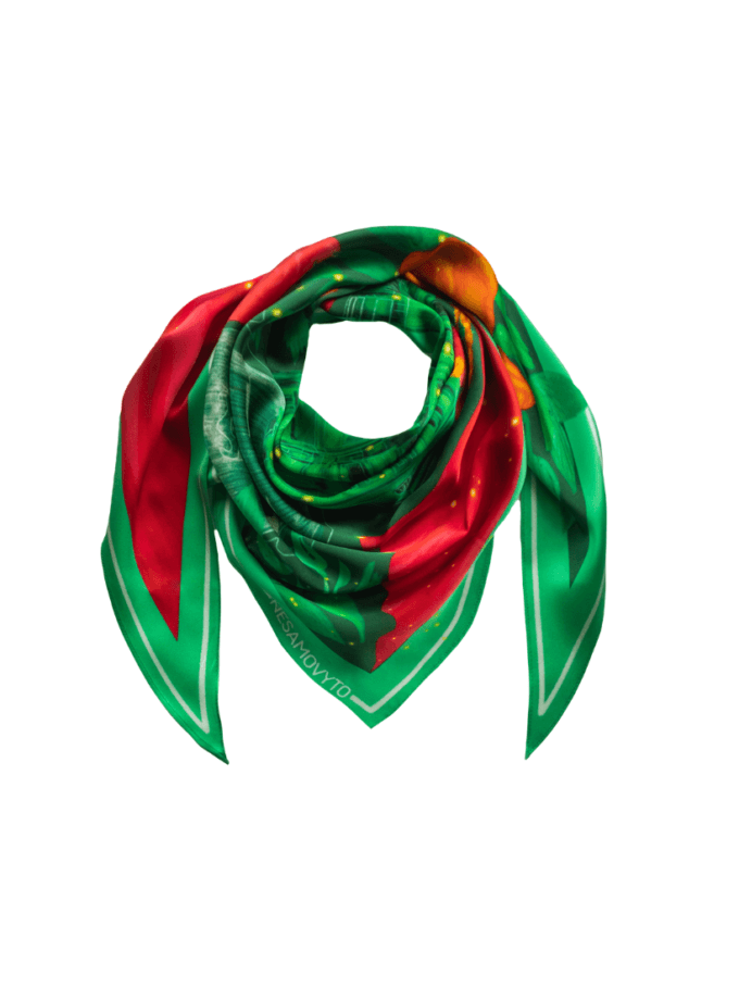 Шовкова хустка Курбас з двостороннім друком NESAMOVYTO (NST_OBLK1)